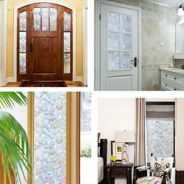 Planet Gates Window Privacy Film , 3D Decorative Glass Film Removable Self Adhesive Glass Sticker Static Cling Window Paper