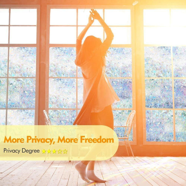 Planet Gates Window Privacy Film , 3D Decorative Glass Film Removable Self Adhesive Glass Sticker Static Cling Window Paper