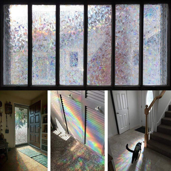 Planet Gates Window Privacy Film , 3D Decorative Glass Film Removable Self Adhesive Glass Sticker Static Cling Window Paper