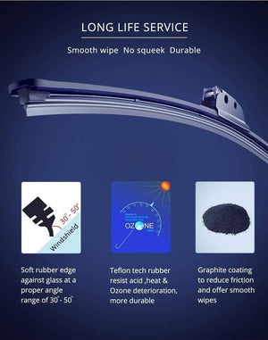 Planet Gates Windscreen Wiper Blades for Mazda CX-5 CX5 Fit Hook Arms / Push button arm  2012 2013 2014 2015 2016 2017 2018