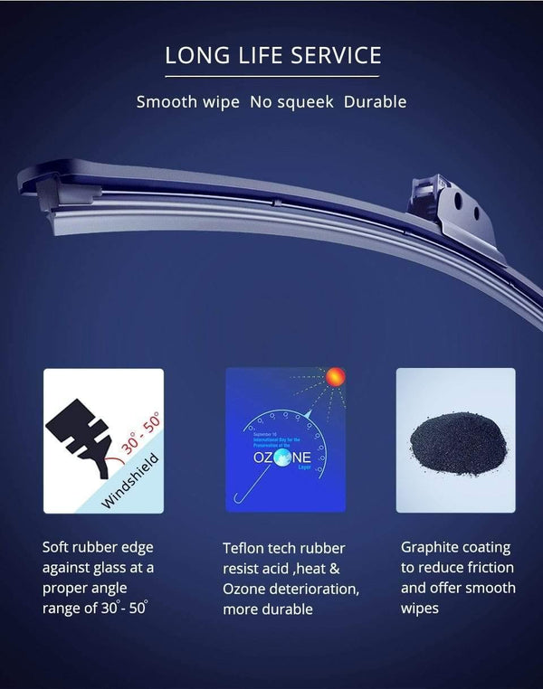 Planet Gates Windscreen Wiper Blades for Mazda CX-5 CX5 Fit Hook Arms / Push button arm  2012 2013 2014 2015 2016 2017 2018