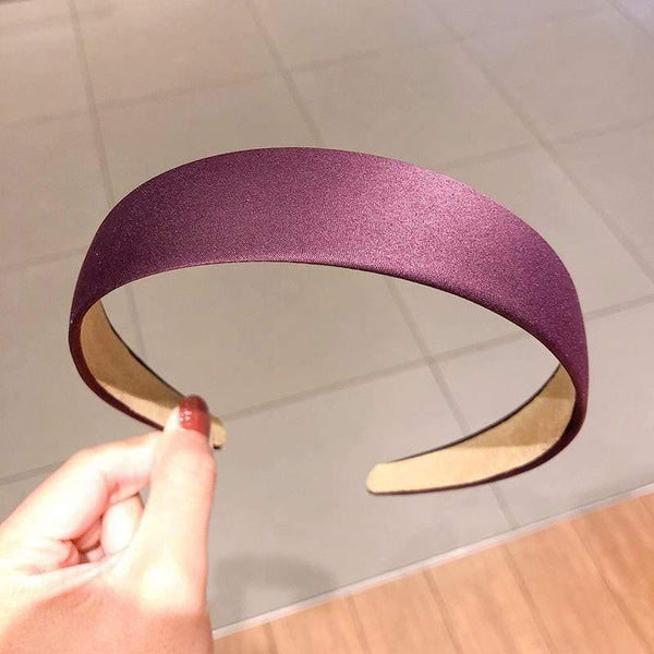 1PC Plastic Fashion Canvas Wide Headband Hair Band Headwear Bezel Hair Accessories For Woman Satin Covered Resin Hairbands