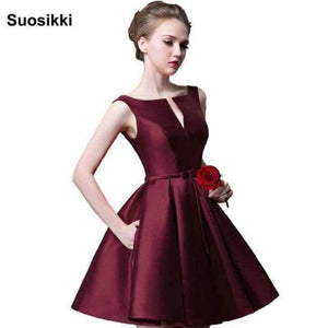 Planet Gates Wine Red / 2 New fashion fuchsia vestido de noiva short design Champange color lace up bridal party cocktail dress