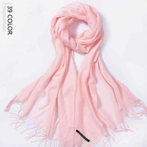 Planet Gates Wine Red / 216cmX65cm Autumn and Winter Scarf Women Fashion Solid Cashmere scarves for Women Shawls and Wraps 35 Colours