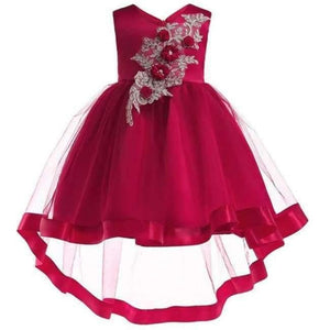 Planet Gates wine Red / 2T Baby Girl embroidery Silk Princess Dress for Wedding party Kids  Dresses for Toddler Girl Children Fashion Christmas Clothing