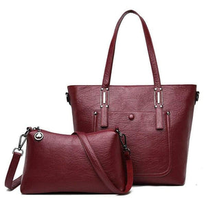 Women Leather Handbags 2 Set Women Messenger Bags Designer Crossbody Bag Women Bolsa