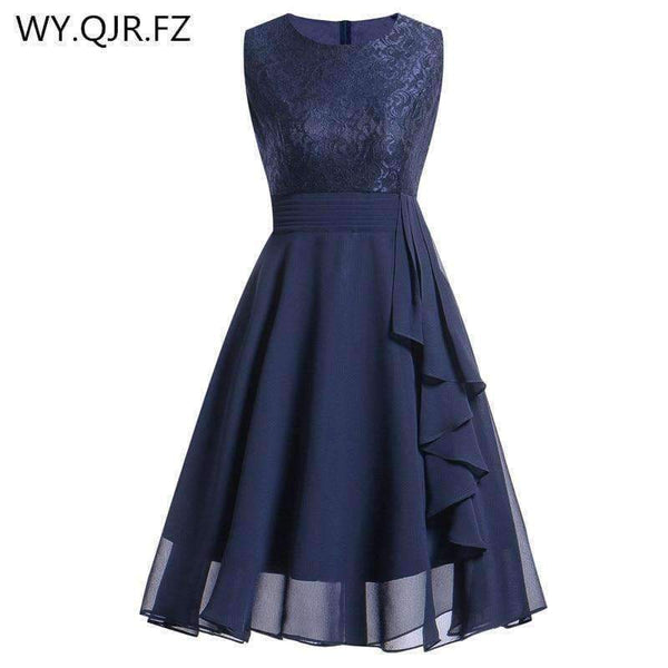 Planet Gates Wine red / 4 Chiffon and Lace navy blue Short Bridesmaid Dresses Weddiong Party Dress 2018 Prom Gown Women Fashion Wholesale Clothing