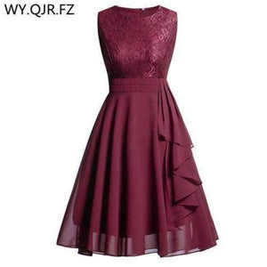 Planet Gates Wine red / 4 Chiffon and Lace navy blue Short Bridesmaid Dresses Weddiong Party Dress 2018 Prom Gown Women Fashion Wholesale Clothing