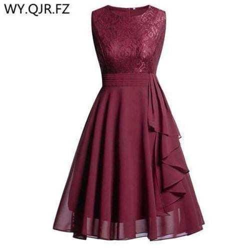 Planet Gates Wine red / 4 Chiffon and Lace navy blue Short Bridesmaid Dresses Weddiong Party Dress 2018 Prom Gown Women Fashion Wholesale Clothing