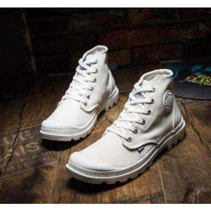 Planet Gates Wine Red / 6.5 Classic Canvas Shoes Men Lace Up Vulcanized Shoes Outdoor High Top Flats Military Desert Shoes Casual Men Flats Travel Shoes