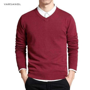 Planet Gates wine red 6620 / M Varsnaol New Brand Sweater Men V-Neck Solid Slim Fit Knitting Mens Sweaters Cardigan Male 2018 Autumn Fashion Casual Tops Hots