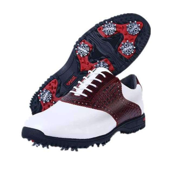 Planet Gates Wine red / 7 New Golf First Layer Of Leather Rubber Base Activities Nail Shoes Sports Shoes Waterproof Insole Soft Wear