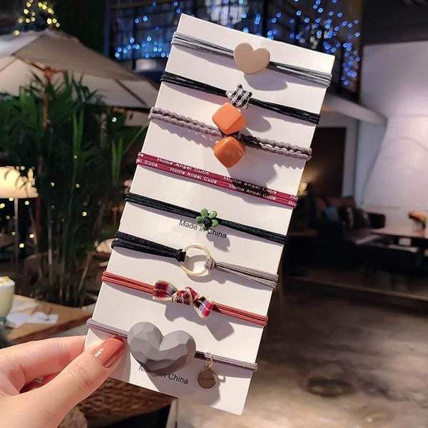 8PCS Koean Style Cute Elastic Hair Bands For Women Ponytail Holder Tie Gum Scrunchie Rubber Bands Girls Hair Accessories