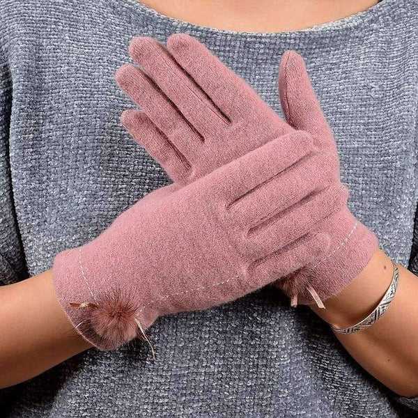 Planet Gates wine red [BYSIFA] Winter Mink ball Wool Women Gloves Fashion Warm Ladies Thick Gloves Elegant Soft Mittens Gloves Pink,Coffee,Grey,Black