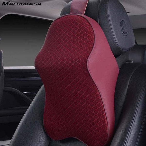 Planet Gates Wine Red Car Neck Pillow 3D Memory Foam Head Rest Adjustable Auto Headrest Pillow Travel  Neck Cushion Support  Holder Seat pillow