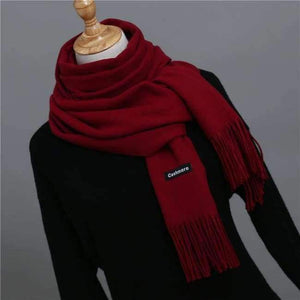 Planet Gates wine red / China Women scarf soild winter cashmere scarves for ladies neck warm pashmina long shawl wraps bandana foulard female head hijab
