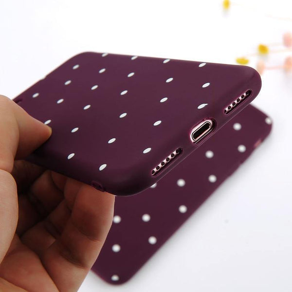 Planet Gates Wine Red / For iPhone 8 USLION Wave Point Phone Case For iPhone 8 Plus Wine Red Ploka Dots Soft TPU Back Cover For iPhone X XR XS Max 7 6 S Plus 5 5S SE