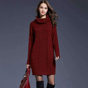 Planet Gates Wine Red / L New Arrival Women Loose Knitted Long Autumn Sweater Shirts Fashion Sexy Fit Body Fat MM Autumn Winter Sweaters