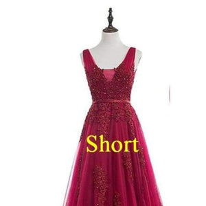 Planet Gates Wine Red Lace Beading Long Evening Dress Backless Bridal V neck Sleeveless Transparent Banquet Sexy Prom Dress