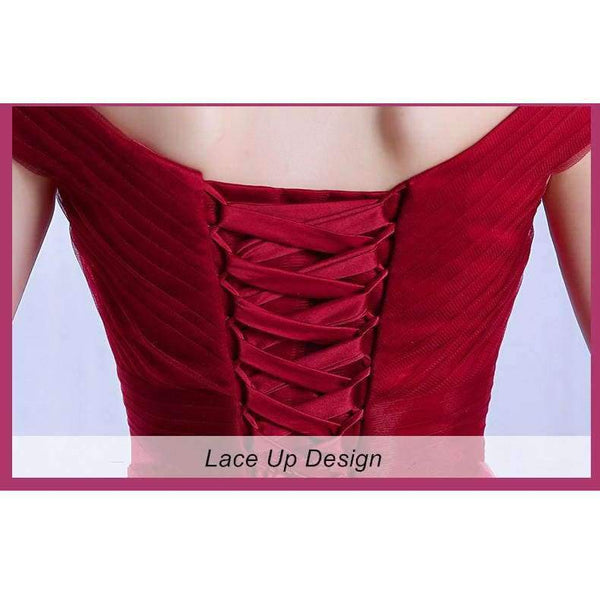 Planet Gates Wine red lace up evening dress Elegant party dress vestido de festa prom dress Tailor Custom Made 3 colors