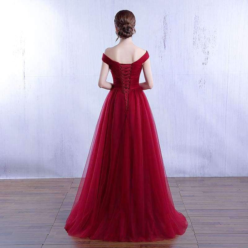 Planet Gates Wine red lace up evening dress Elegant party dress vestido de festa prom dress Tailor Custom Made 3 colors
