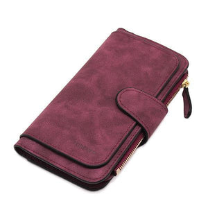 Planet Gates wine red long Leather Women Wallets High Quality Designer Zipper Long Wallet Women Card Holder Ladies Purse Money Bag Carteira Feminina
