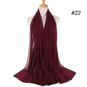 Planet Gates Wine Red Popular Malaysia style women plain bubble chiffon scarf hijab wrap solid color shawls headband muslim hijabs scarves/scarf