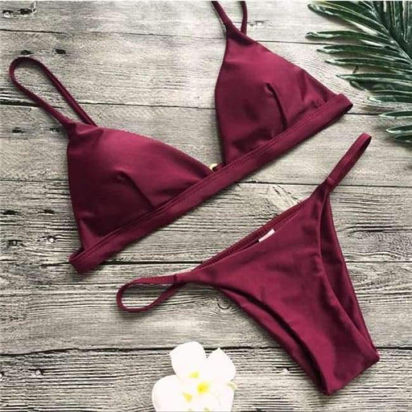 Planet Gates Wine / S Swimwear Women Sexy Micro Bikinis Swimsuit Brazilian Biquini Female Beach Wear Bathing Suits Swimming Suit Bikini Set