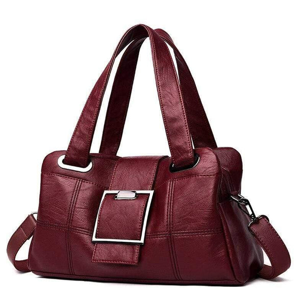 Vintage Plaid Women Leather Handbags Soft Leather Female Crossbody Shoulder Bags Designer Ladies