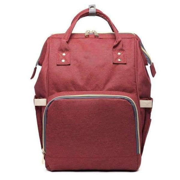 Planet Gates WineRed Fashion  Maternity Nappy Bag Large Capacity Baby Bag Travel Backpack Desinger Nursing Bag for Baby Care