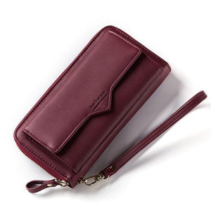 Planet Gates Winered Women Wallet Clutch Cell Phone Pocket Card Holder Long Wallets Female Wristband Ladies Handbag Purse HOT