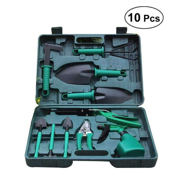 Planet Gates WINOMO 10pcs Garden Tools Case Anti-rust Lightweight Garden Tool Set Gardening Supplies Garden Tool Kit for Clipping Weeding
