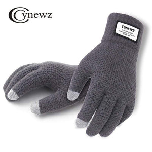 Planet Gates Winter Autumn Men Knitted Gloves Touch Screen High Quality Male Thicken Warm Wool Cashmere Solid Gloves Men Mitten Business