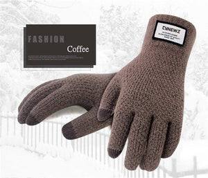 Planet Gates Winter Autumn Men Knitted Gloves Touch Screen High Quality Male Thicken Warm Wool Cashmere Solid Gloves Men Mitten Business