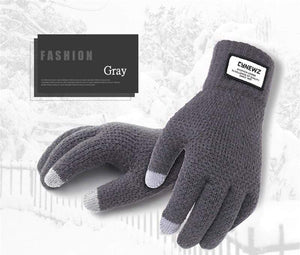 Planet Gates Winter Autumn Men Knitted Gloves Touch Screen High Quality Male Thicken Warm Wool Cashmere Solid Gloves Men Mitten Business
