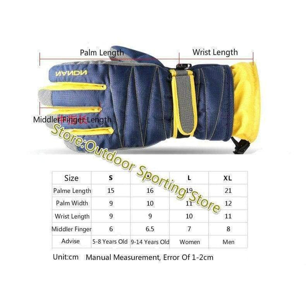 Planet Gates Winter Family Skiing Gloves Windproof Waterproof Thickness Cotton Gloves Sports Ski Snowboard Gloves Adult Children