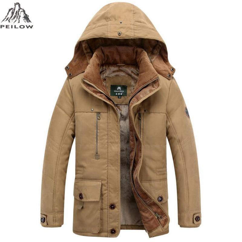 Planet Gates Winter Jacket men Brand Warm Thicken Coats Quality Middle age mens Cotton-Padded