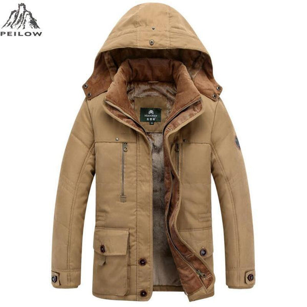 Planet Gates Winter Jacket men Brand Warm Thicken Coats Quality Middle age mens Cotton-Padded