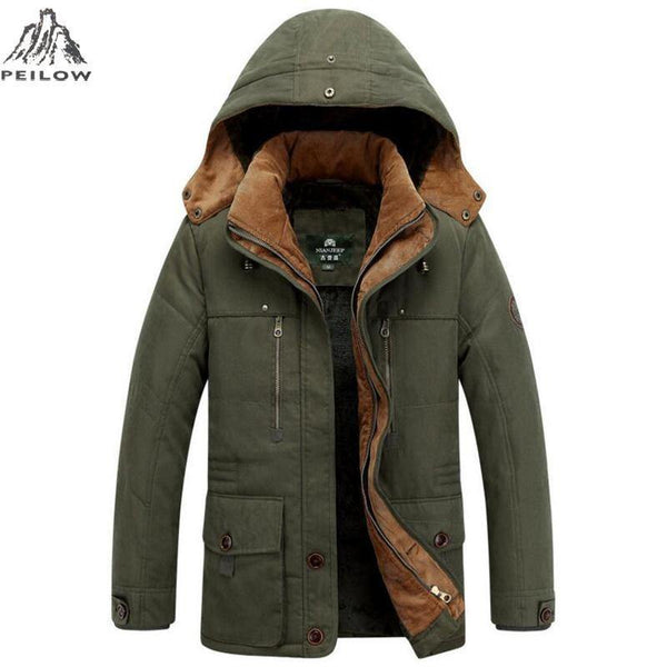 Planet Gates Winter Jacket men Brand Warm Thicken Coats Quality Middle age mens Cotton-Padded