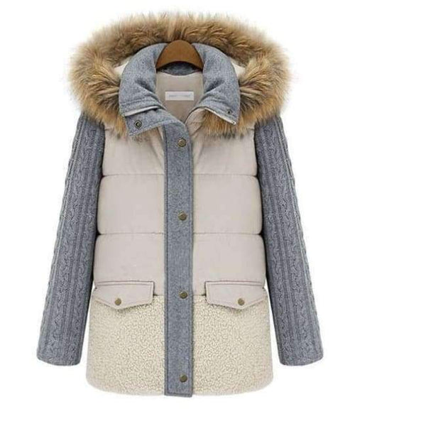 Planet Gates Winter jacket women 2018 Female Hooded knitting sleeve Down Jacket Warm Winter Slim Parkas Ladies Coat  Winte Plus Size