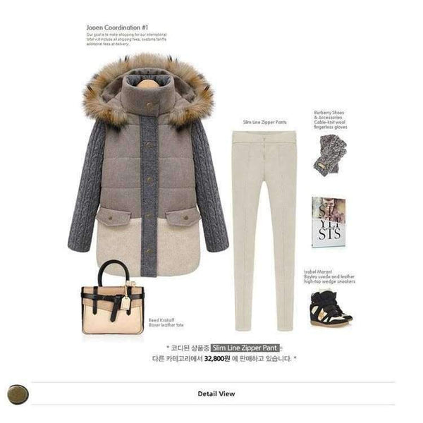 Planet Gates Winter jacket women 2018 Female Hooded knitting sleeve Down Jacket Warm Winter Slim Parkas Ladies Coat  Winte Plus Size