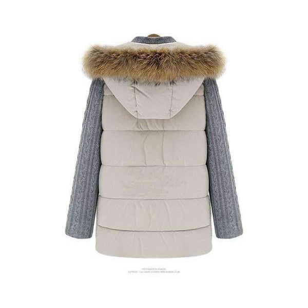 Planet Gates Winter jacket women 2018 Female Hooded knitting sleeve Down Jacket Warm Winter Slim Parkas Ladies Coat  Winte Plus Size