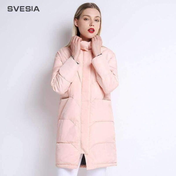 Planet Gates Winter Jacket Women 2018 Knee Length Pink Coat Camperas Mujer Abrigo Invierno 2018 Female Overcoat Parkas For Women