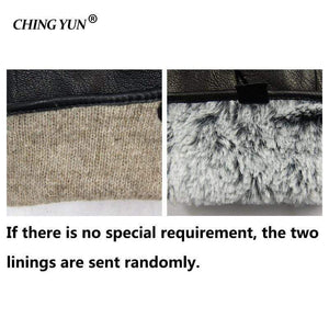Planet Gates Winter men deer skin leather gloves male warm soft black sewing design men mittens imitate rabbit hair 70% wool lining-07