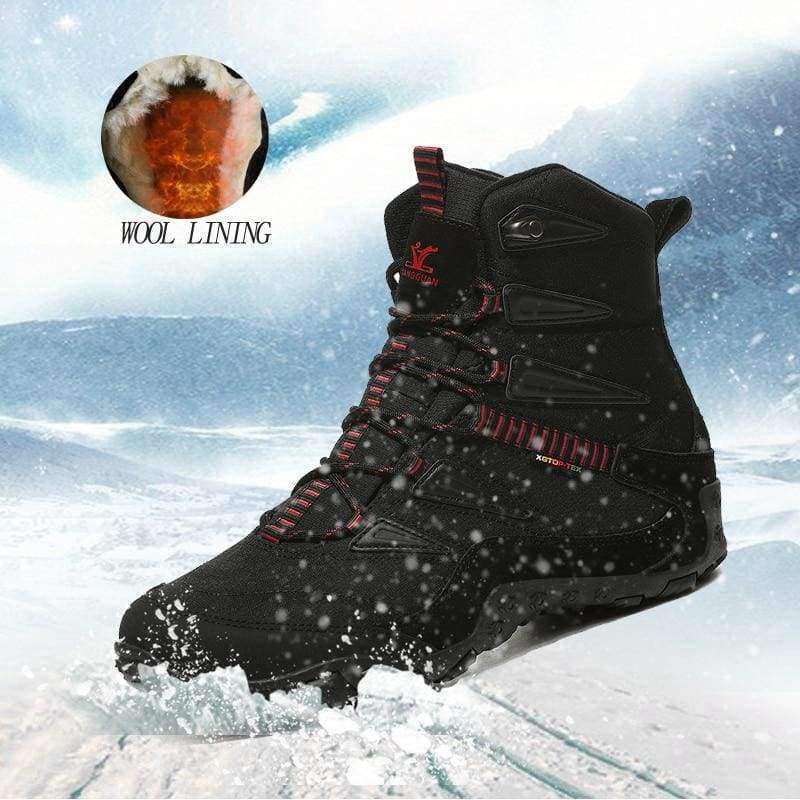 Planet Gates Winter Men Hiking Shoes Wool Lining Snow Boots Outdoor Hunting Boots Waterproof Mountaine Shoes Men Climbing Shoes man