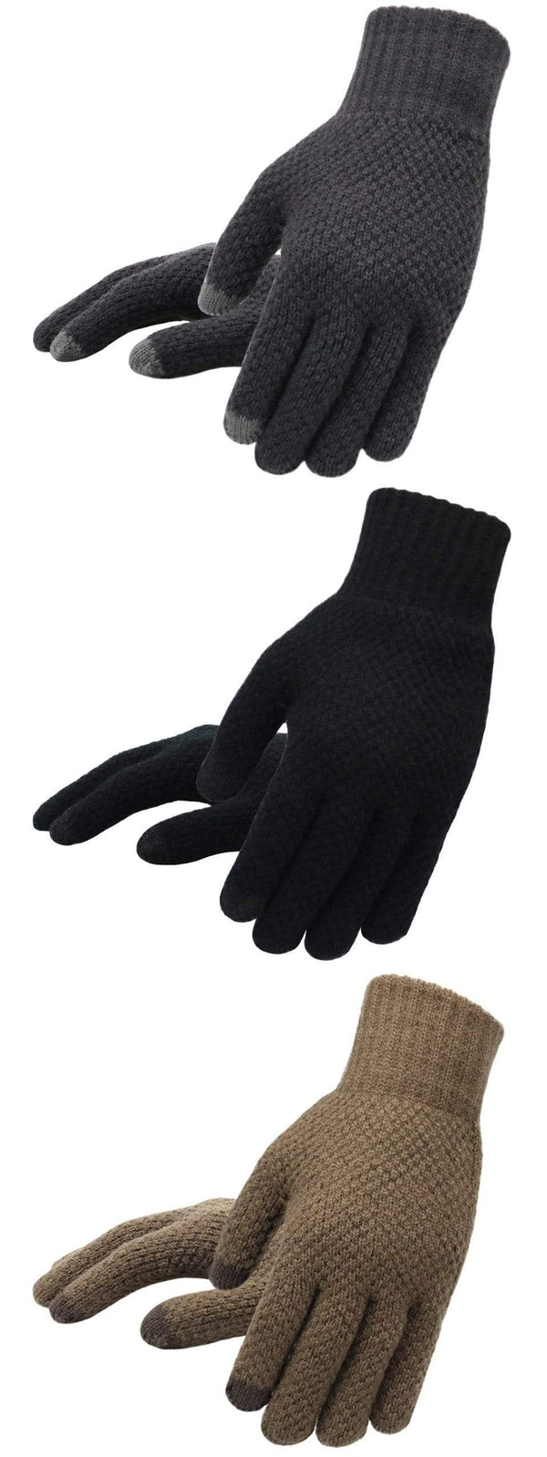 Planet Gates Winter Men Knitted Gloves Touch Screen High Quality Male Mitten Thicken Warm Wool Cashmere Solid Men Business Gloves Autumn