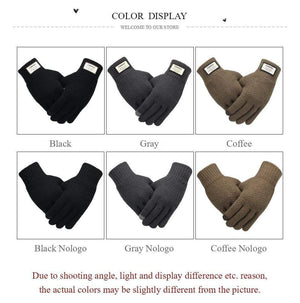 Planet Gates Winter Men Knitted Gloves Touch Screen High Quality Male Mitten Thicken Warm Wool Cashmere Solid Men Business Gloves Autumn