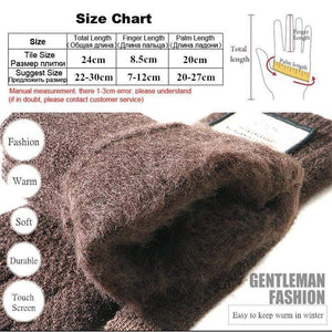 Planet Gates Winter Men Knitted Gloves Touch Screen High Quality Male Mitten Thicken Warm Wool Cashmere Solid Men Business Gloves Autumn