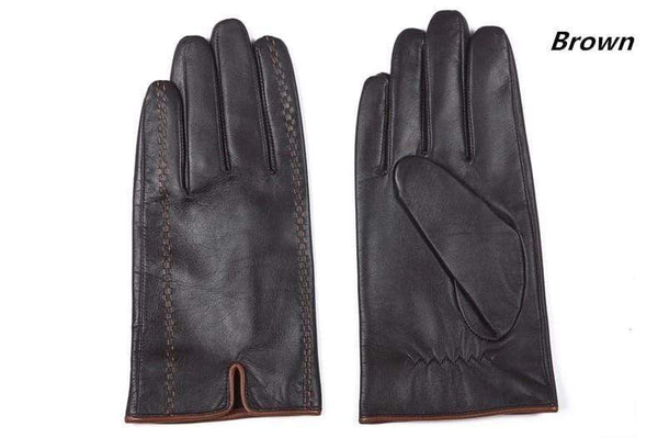 Planet Gates Winter Men's Genuine Leather Gloves  New Brand Touch Screen Gloves Fashion Warm Black Gloves Goatskin Mittens GSM012
