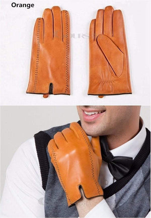 Planet Gates Winter Men's Genuine Leather Gloves  New Brand Touch Screen Gloves Fashion Warm Black Gloves Goatskin Mittens GSM012